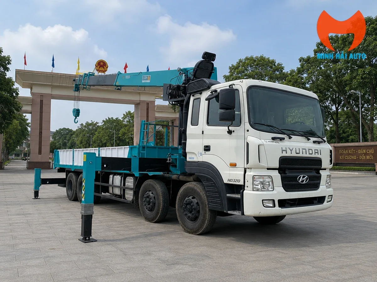 Cẩu Everdigm HLC-12015ACE triển khai chân chống tại mặt bằng