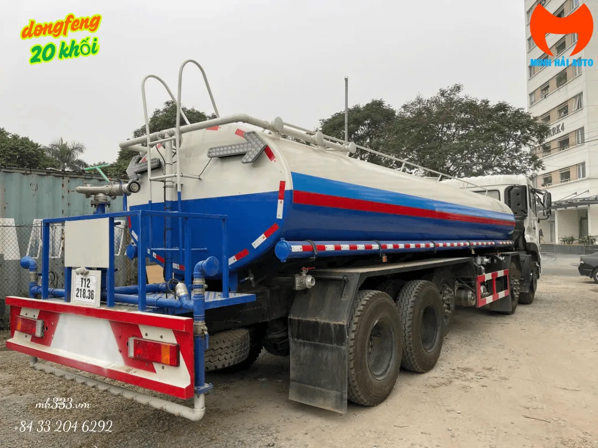 Xe bồn phun nước Dongfeng 20 khối góc 3/4