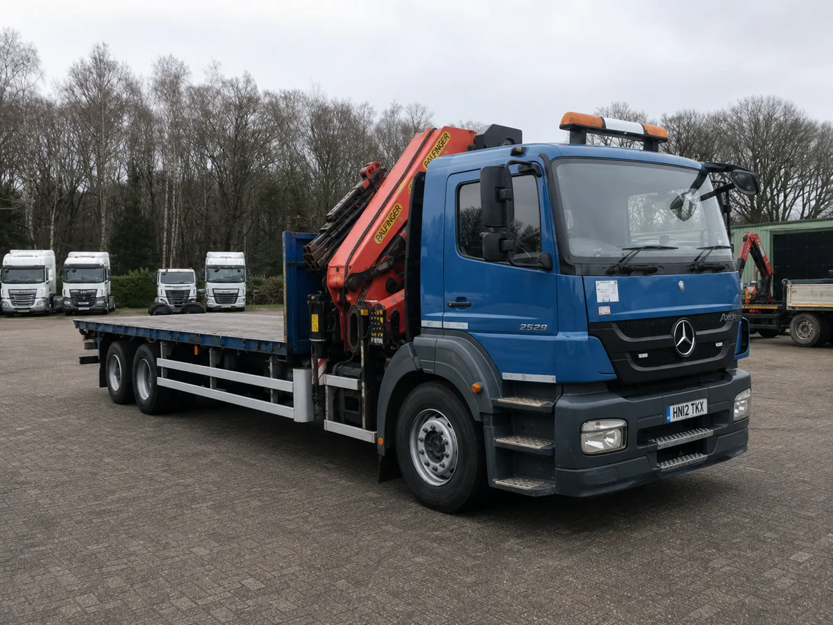 Mercedes-Benz Axor 2529 6x2 gắn cẩu gập Palfinger PK26002 EH sau cabin