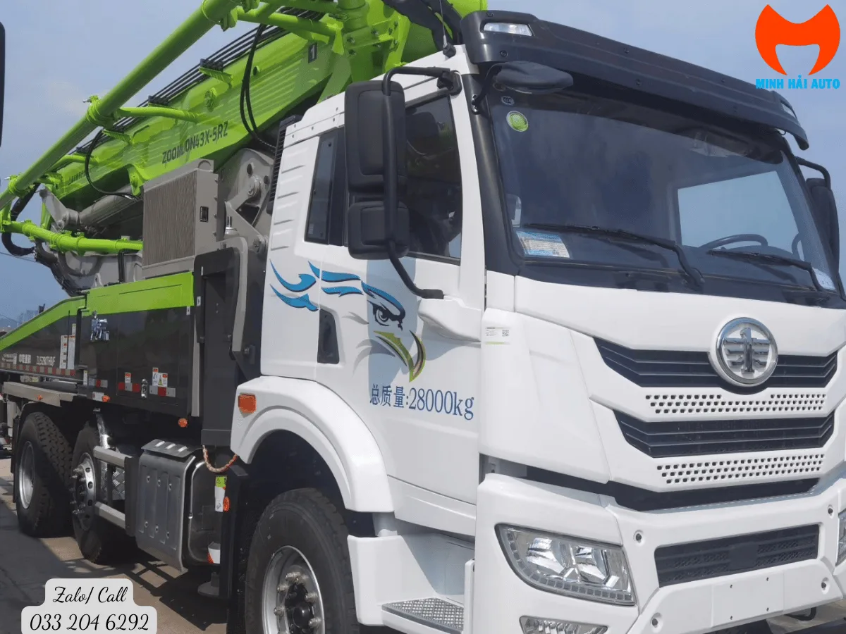 Xe bơm bê tông Zoomlion 43X-5RZ cần 43m tại công trình cao tầng