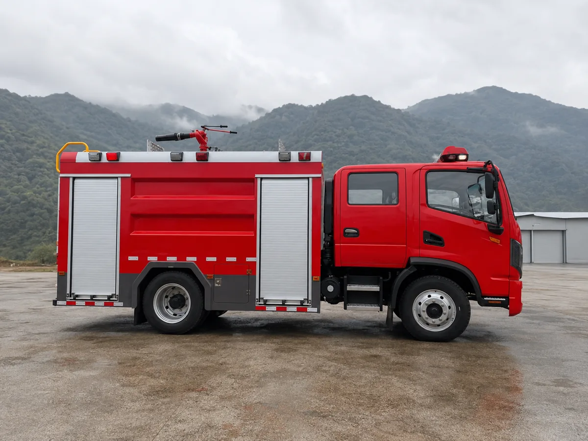 Thân xe chữa cháy cabin kép và các cửa khoang thiết bị
