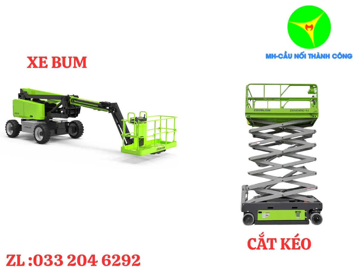 So sánh xe nâng người Z-Boom và xe nâng người cắt kéo